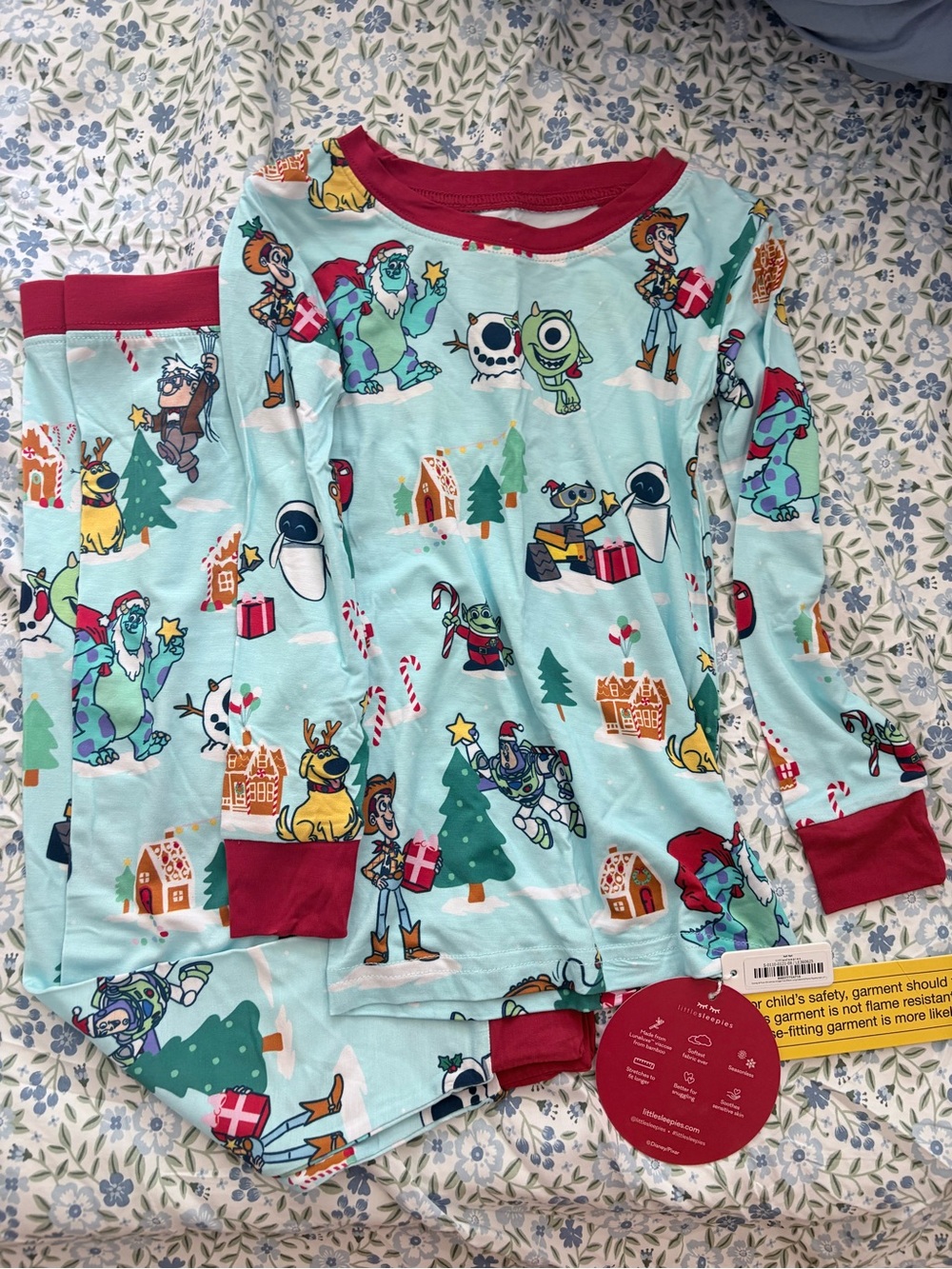 Little Sleepies Pixar & Disney Christmas village pajama set size 3T NWT